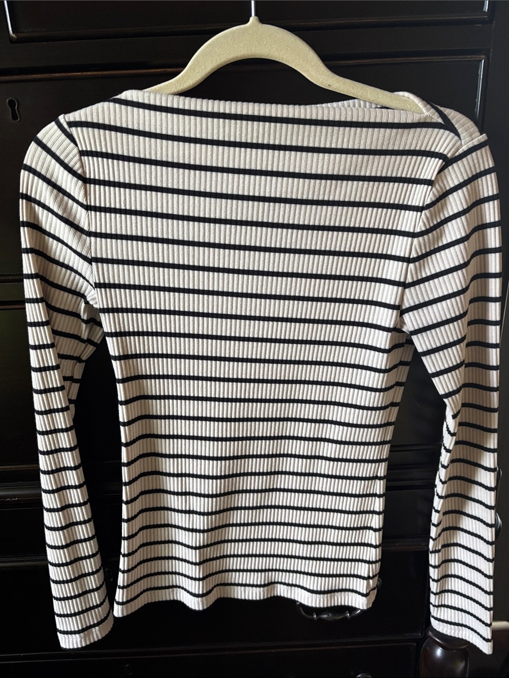Loft striped ribbed boatneck top small